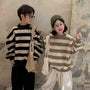 Leandro Stripe Oversized Sweatshirt (Black Oat)